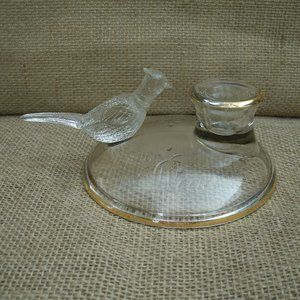 Vintage Jeanette Glass Pheasant Candle Holder